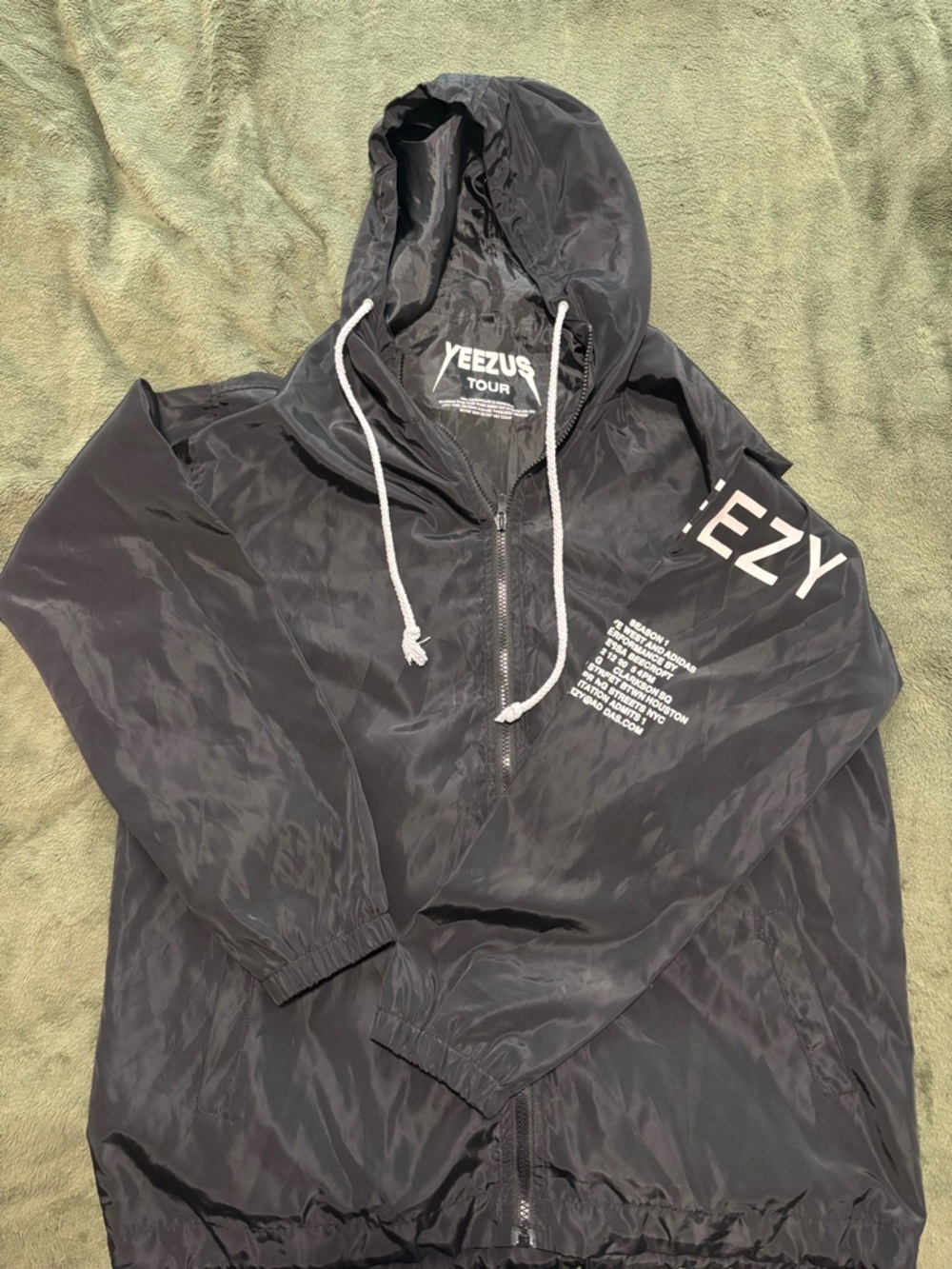 Yeezy Black Tour Hooded Windbreaker Jacket